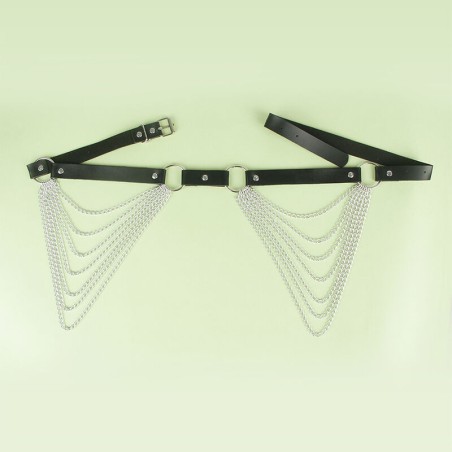 SUBBLIME - CINTURÓN DE CADENAS CUERO NEGRO TALLA ÚNICA SUBBLIME FETISH