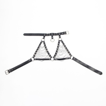 SUBBLIME - ARNÉS SUJETADOR Y COLLAR CON CADENAS TALLA ÚNICA SUBBLIME FETISH
