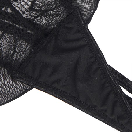 SUBBLIME - TEDDY CUELLO HALTER ESPALDA DESCUBIERTA ENCAJE NEGRO S/M SUBBLIME BODIES