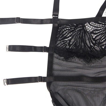 SUBBLIME - BABYDOLL CON TIRANTES AJUSTABLES DE ENCAJE NEGRO S/M SUBBLIME BABYDOLLS