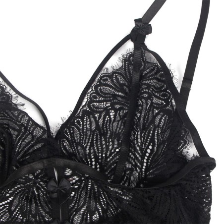 SUBBLIME - BABYDOLL CON TIRANTES AJUSTABLES DE ENCAJE NEGRO L/XL SUBBLIME BABYDOLLS