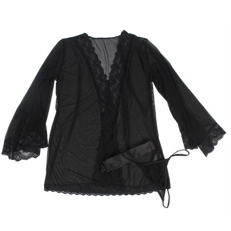 SUBBLIME - BATA TELA TRANSPARENTE DETALLE ENCAJE NEGRO S/M SUBBLIME BABYDOLLS