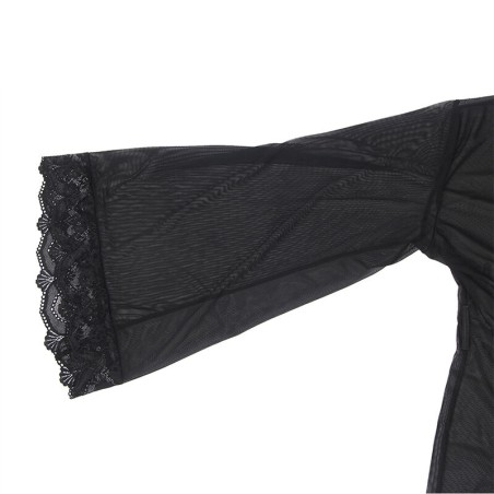 SUBBLIME - BATA TELA TRANSPARENTE DETALLE ENCAJE NEGRO S/M SUBBLIME BABYDOLLS