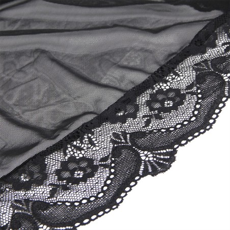 SUBBLIME - BATA TELA TRANSPARENTE DETALLE ENCAJE NEGRO S/M SUBBLIME BABYDOLLS