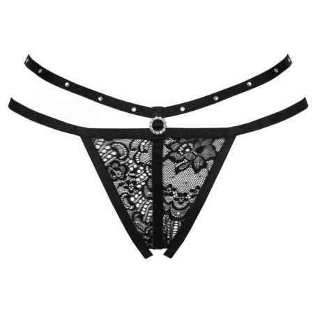 LIVCO CORSETTI FASHION - NOMADE TANGA CROTCHLESS NEGRO S/M LIVCO CORSETTI PANTIES
