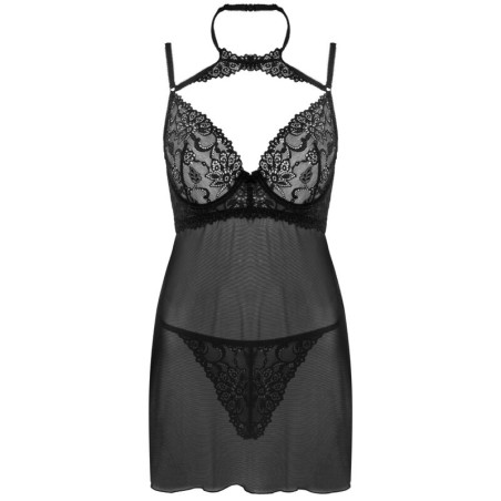 LIVCO CORSETTI FASHION - BINELLA SET BABYDOLL + TANGA NEGRO S/M LIVCO CORSETTI SETS