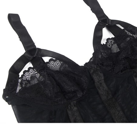 SUBBLIME - TEDDY CON LIGUERO DETALLE TIRAS PECHO NEGRO L/XL SUBBLIME BODIES