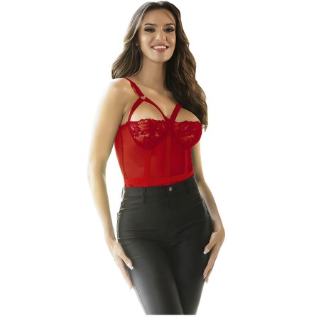 SUBBLIME - TEDDY CON LIGUERO DETALLE TIRAS PECHO ROJO S/M SUBBLIME BODIES