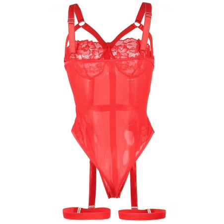 SUBBLIME - TEDDY CON LIGUERO DETALLE TIRAS PECHO ROJO S/M SUBBLIME BODIES