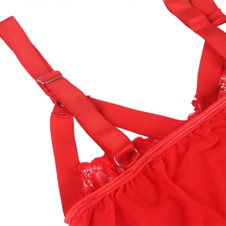 SUBBLIME - TEDDY CON LIGUERO DETALLE TIRAS PECHO ROJO S/M SUBBLIME BODIES