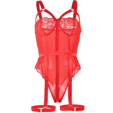 SUBBLIME - TEDDY CON LIGUERO DETALLE TIRAS PECHO ROJO L/XL SUBBLIME BODIES