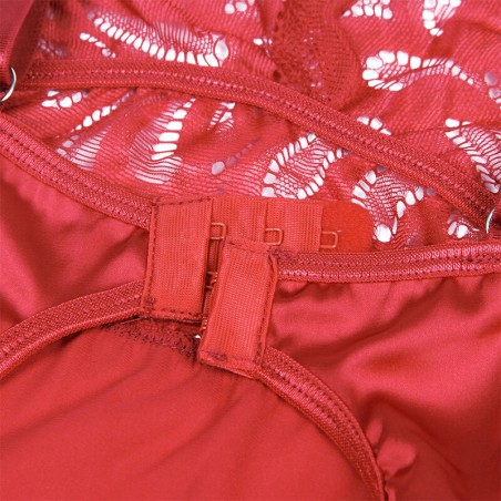 SUBBLIME - BABYDOLL SATINADO CON ENCAJE ROJO S/M SUBBLIME BABYDOLLS