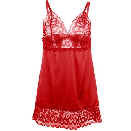 SUBBLIME - BABYDOLL SATINADO CON ENCAJE ROJO L/XL SUBBLIME BABYDOLLS