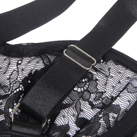 SUBBLIME - TEDDY CON LIGA DETALLE ENCAJES Y TIRAS NEGRO S/M SUBBLIME BODIES
