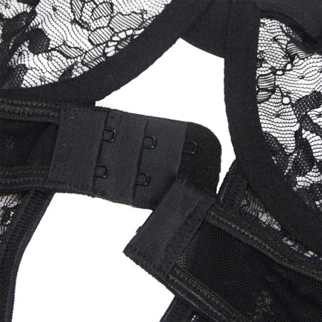 SUBBLIME - TEDDY CON LIGA DETALLE ENCAJES Y TIRAS NEGRO S/M SUBBLIME BODIES
