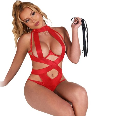 SUBBLIME - BODY HALTER SEXY CON ARNÉS ROJO S/M SUBBLIME BODIES