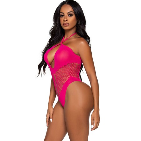 LEG AVENUE - BODY ESCOTE ABIERTO & CRUZADO FUCSIA LEG AVENUE BODYSTOCKINGS