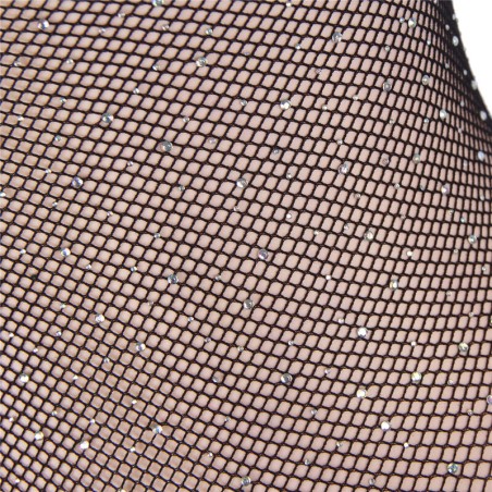 SUBBLIME - 952297 BODY DE REJILLA BRILLANTE CON HOMBROS DESCUBIERTOS MANGA LARGA NEGRO TALLA ÚNICA SUBBLIME BODIES