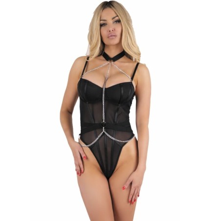 LIVCO CORSETTI FASHION - RUBIKA LC XG079 BODY CON GARGANTILLA NEGRO XL LIVCO CORSETTI BODIES