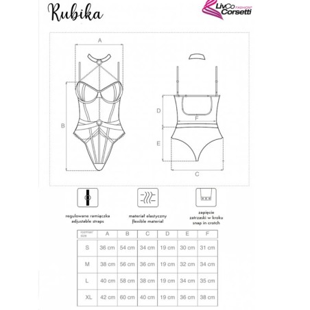 LIVCO CORSETTI FASHION - RUBIKA LC XG079 BODY CON GARGANTILLA NEGRO XL LIVCO CORSETTI BODIES