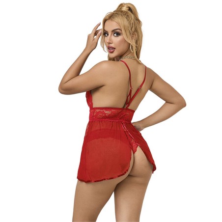 SUBBLIME - 953843 BABYDOLL APERTURA TRASERA + PANTIE ROJO L/XL SUBBLIME BABYDOLLS
