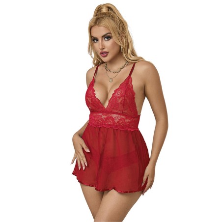 SUBBLIME - 953843 BABYDOLL APERTURA TRASERA + PANTIE ROJO L/XL SUBBLIME BABYDOLLS