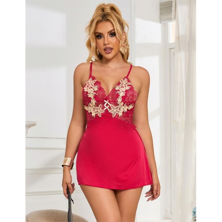 SUBBLIME - 954123 BABYDOLL CON DISEÑO FLORAL ROJO S/M SUBBLIME BABYDOLLS