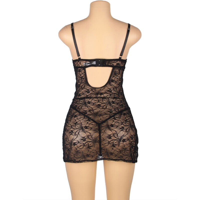 SUBBLIME - 954185 BABYDOLL DE ENCAJE CON TIRANTES AJUSTABLES NEGRO S/M 