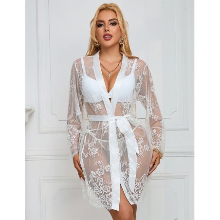 SUBBLIME - 954369 CAMISÓN DE MANGA LARGA CON DISEÑO FLORAL BLANCO S/M SUBBLIME BABYDOLLS