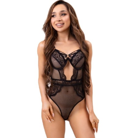 LIVCO CORSETTI FASHION - PAULA LC 20209 BODY CON ADORNOS DE ENCAJE NEGRO L/XL LIVCO CORSETTI BODIES