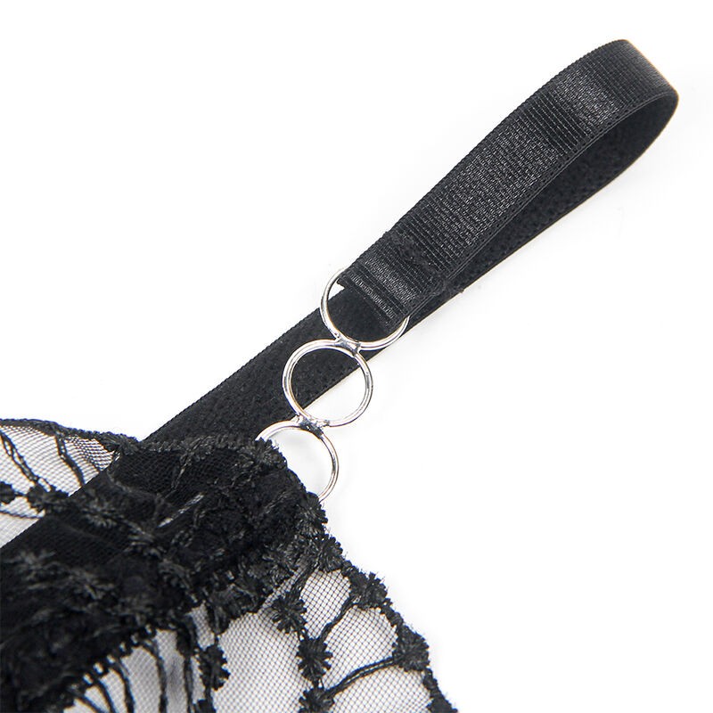 SUBBLIME - 955229 BODY TRANSPARENTE CON ENCAJE HUECO NEGRO L/XL 