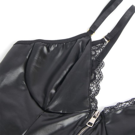 SUBBLIME - 955458 BODY CON CREMALLERA DE CUERO NEGRO S/M SUBBLIME BODIES