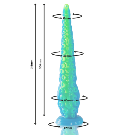 EPIC - SCYLLA DILDO TENTÁCULO FINO FLUORESCENTE TAMAÑO GRANDE EPIC