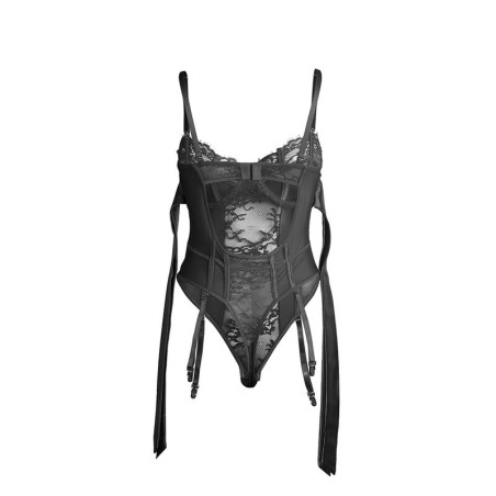 SUBBLIME - 955502 BODY DE ENCAJE CON LAZOS Y LIGAS NEGRO L/XL SUBBLIME BODIES
