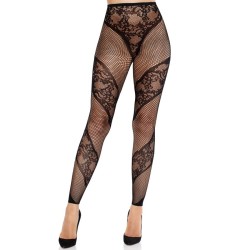 LEG AVENUE - MALLAS SIN PIE DE ENCAJE Y TRANSPARENCIA NEGRO LEG AVENUE HOSIERY