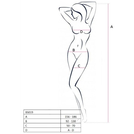 PASSION - WOMAN BS019 BODYSTOCKING NEGRO TALLA ÚNICA PASSION WOMAN BODYSTOCKINGS
