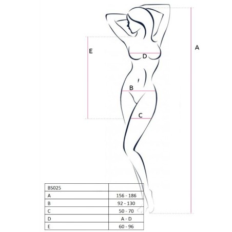 PASSION - WOMAN BS025 BODYSTOCKING ESTILO VESTIDO NEGRO TALLA ÚNICA PASSION WOMAN BODYSTOCKINGS