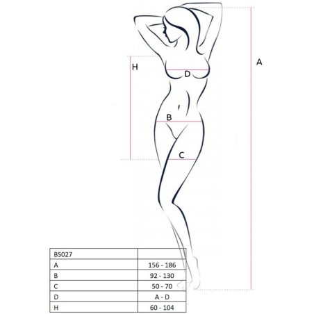 PASSION - WOMAN BS027 BODYSTOCKING ESTILO VESTIDO NEGRO TALLA ÚNICA PASSION WOMAN BODYSTOCKINGS