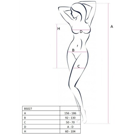 PASSION - WOMAN BS027 BODYSTOCKING ESTILO VESTIDO BLANCO TALLA ÚNICA PASSION WOMAN BODYSTOCKINGS