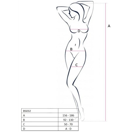 PASSION - WOMAN BS032 BODYSTOCKING ROJO TALLA ÚNICA PASSION WOMAN