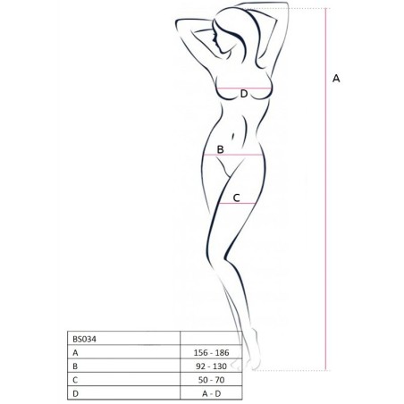 PASSION - WOMAN BS034 BODYSTOCKING NEGRO TALLA ÚNICA PASSION WOMAN