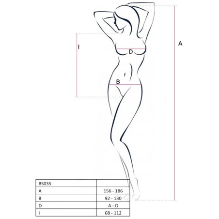 PASSION - WOMAN BS035 BODYSTOCKING NEGRO TALLA ÚNICA PASSION WOMAN