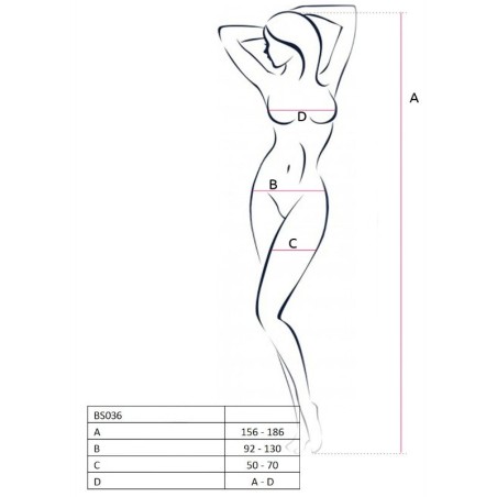 PASSION - WOMAN BS036 BODYSTOCKING ROJO TALLA ÚNICA PASSION WOMAN