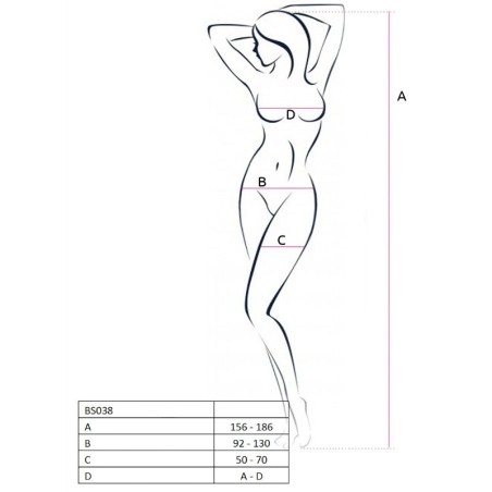 PASSION - WOMAN BS038 BODYSTOCKING NEGRO TALLA ÚNICA PASSION WOMAN
