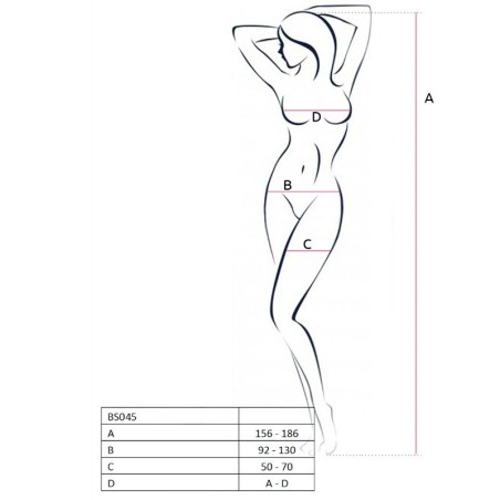 PASSION - WOMAN BS045 BODYSTOCKING BLANCO TALLA ÚNICA PASSION WOMAN