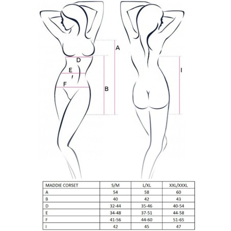 PASSION - WOMAN MADDIE CORSET NEGRO TALLA S/M PASSION WOMAN CORSETS