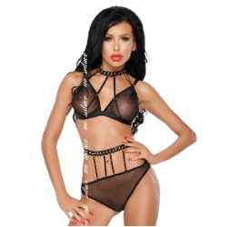 ME-SEDUCE - DOTTY SET DOS PIEZAS NEGRO L/XL ME-SEDUCE SET