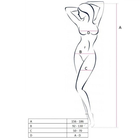 PASSION - WOMAN BS058 BODYSTOCKING NEGRO TALLA ÚNICA PASSION WOMAN