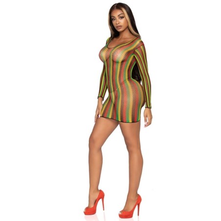 LEG AVENUE - MINIVESTIDO DE RED RASTAS TALLA ÚNICA LEG AVENUE DRESSES