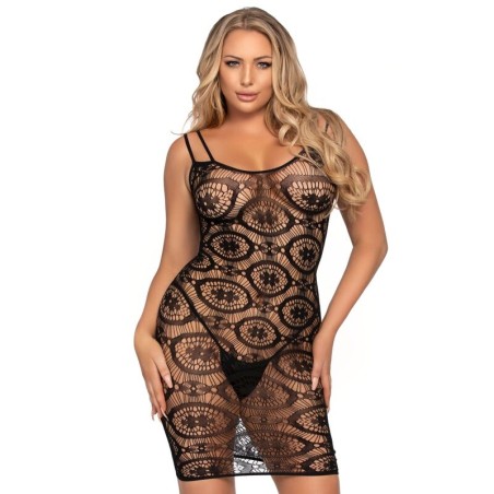 LEG AVENUE - MINI VESTIDO DE GANCHILLO NEGRO LEG AVENUE DRESSES